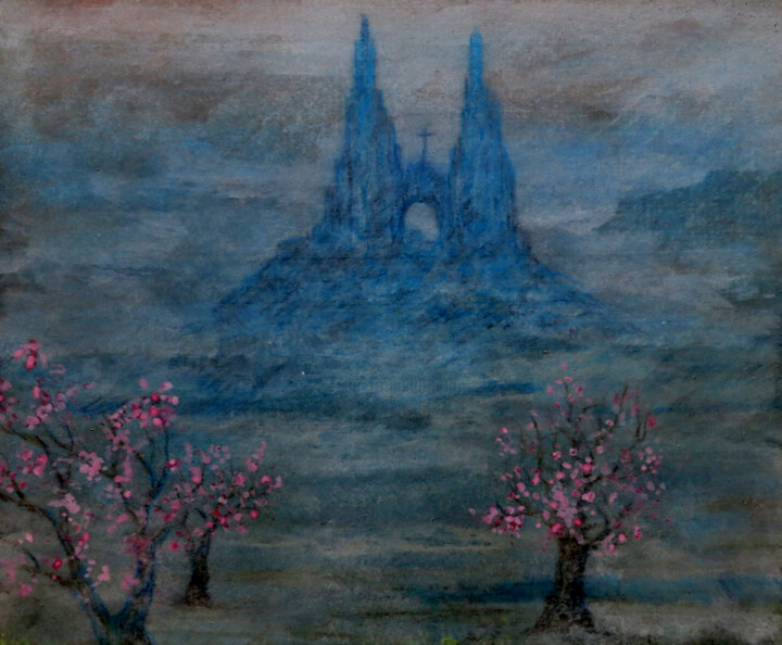 Pittura intitolato "De la tierra al cie…" da Alberto Thirion, Opera d'arte originale, Acquarello