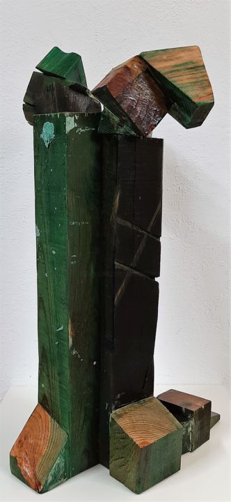 Sculpture intitulée "Precaotic #2" par Alberto Simões De Almeida, Œuvre d'art originale, Bois
