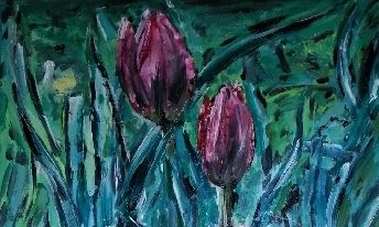 Pittura intitolato "Tulipà" da Alberto C., Opera d'arte originale