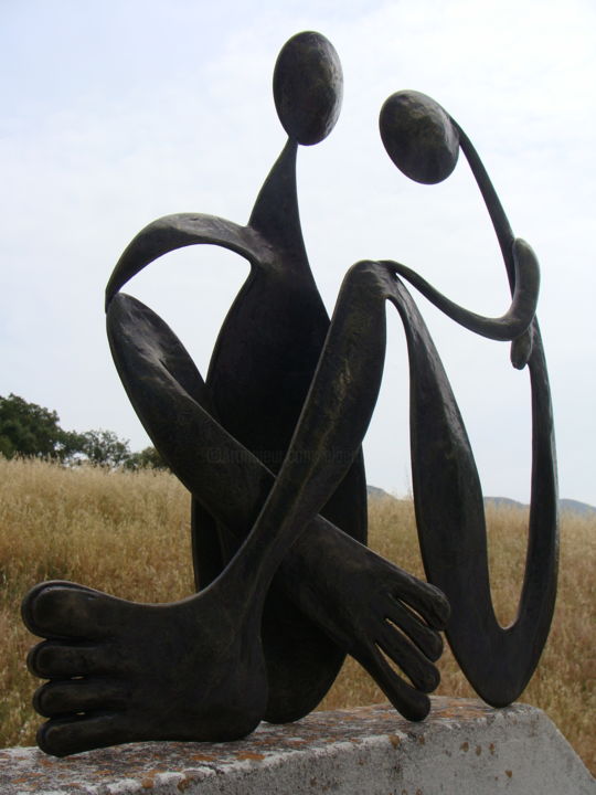 Скульптура под названием "Antropofagia" - Alberto Kissola, Подлинное произведение искусства, Металлы