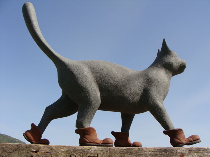 Rzeźba zatytułowany „le chat botté” autorstwa Alberto Kissola, Oryginalna praca, Żywica