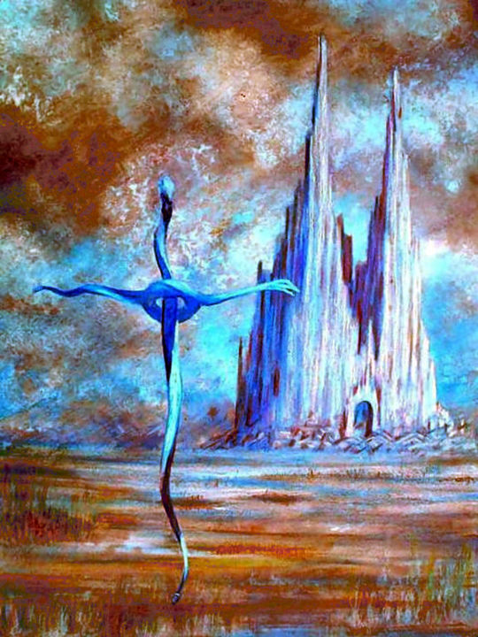 Pintura titulada "The day she died th…" por Alberto Thirion: Christian Artist And Ecologist, Obra de arte original, Oleo
