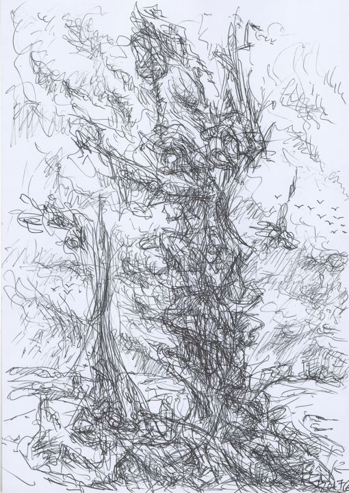 Drawing titled "a varàzslô vàra ; t…" by Alien, Original Artwork, Ballpoint pen