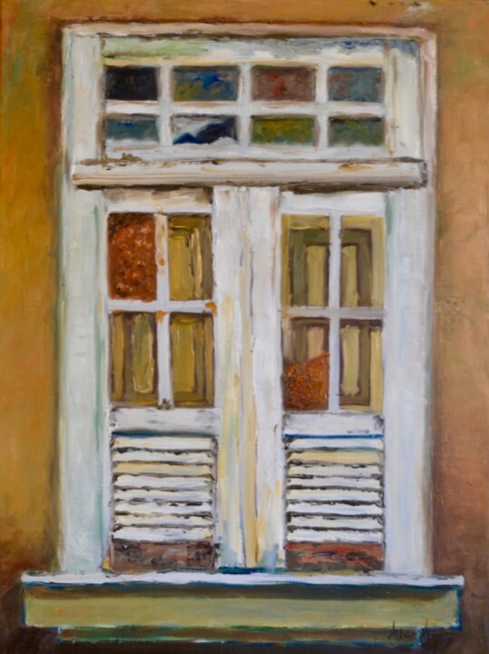 Картина под названием "Brazilian window" - Albina Urbanek, Подлинное произведение искусства, Масло