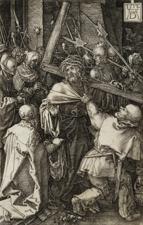 Printmaking titled "Bearing of the Cross" by Albrecht Dürer, Original Artwork, Embossing