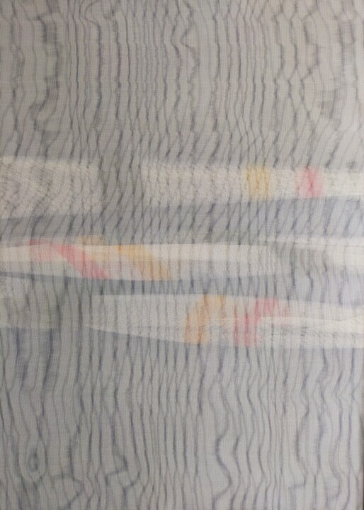 Painting titled "tre" by Aldo Carnevale, Original Artwork, Textile fiber Mounted on Wood Stretcher frame