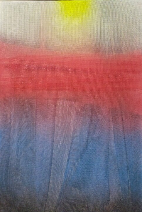 Painting titled "pieghe" by Aldo Carnevale, Original Artwork, Textile fiber Mounted on Wood Stretcher frame