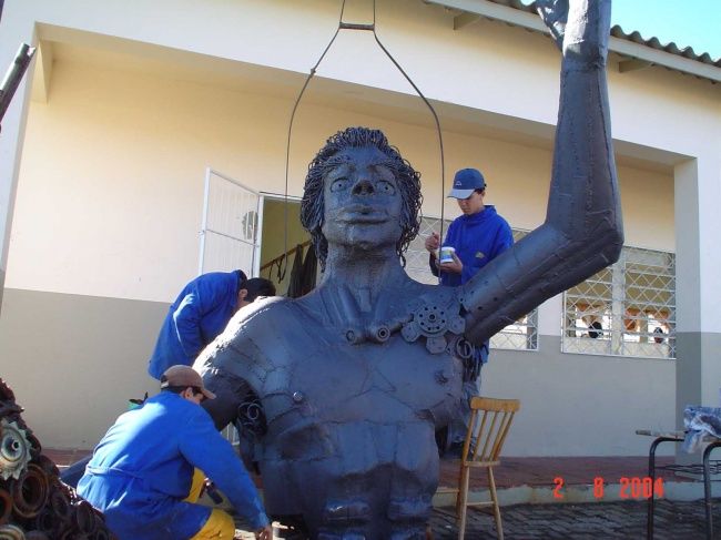 Sculptuur getiteld "Pira- detalhe" door Alceo Luiz De Costa Dcosta, Origineel Kunstwerk