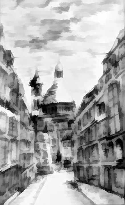 Painting titled "Street" by Aldeca, Original Art,