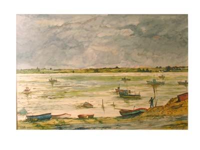 「Arzal (2) Morbihan…」というタイトルの絵画 Alain Delafosseによって, オリジナルのアートワーク