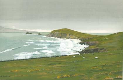 Peinture intitulée "moutons sur la côte" par Alain Delafosse, Œuvre d'art originale