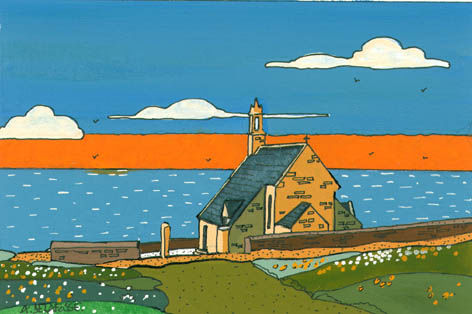 「chapelle devant le…」というタイトルの絵画 Alain Delafosseによって, オリジナルのアートワーク
