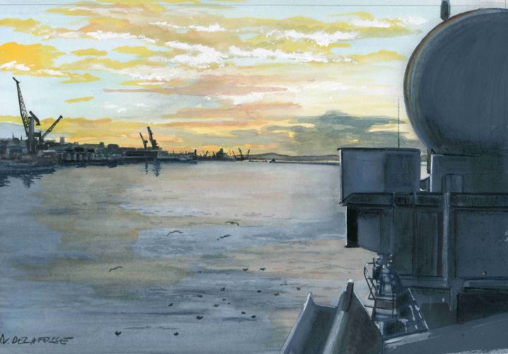 绘画 标题为“Port de Brest à l'a…” 由Alain Delafosse, 原创艺术品, 其他