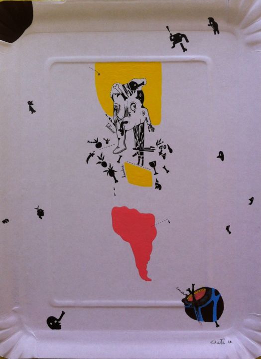 Dibujo titulada "Faustroll deja el s…" por Aldo Alcota, Obra de arte original, Tinta