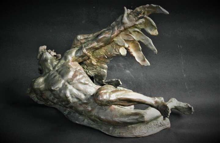 Escultura titulada "Icaro" por Aldo Falchi, Obra de arte original, Bronce