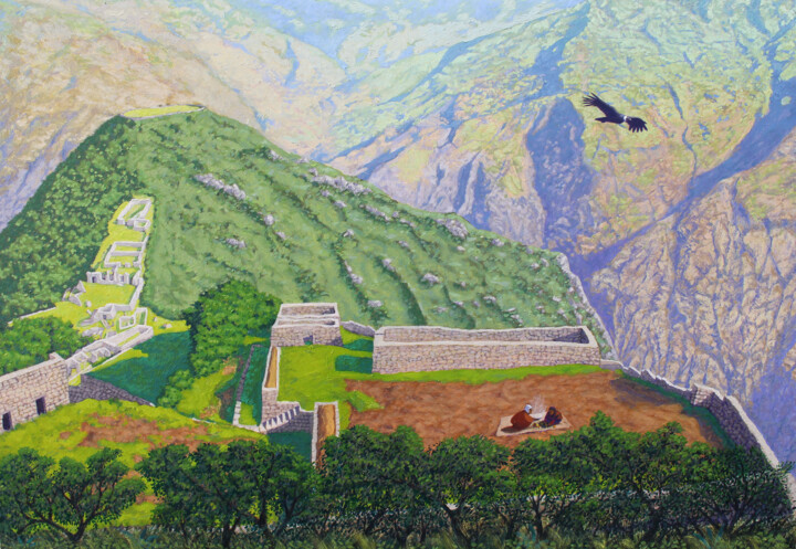 Pittura intitolato "Choquequirao" da Aldopintor, Opera d'arte originale, Olio