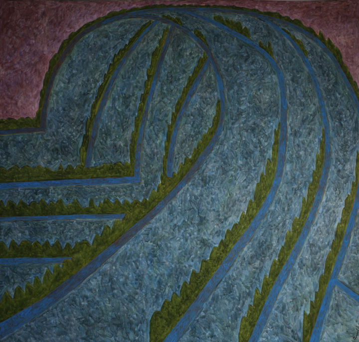 Картина под названием "Голубой холм ( Посв…" - Алексей Филиппов, Подлинное произведение искусства