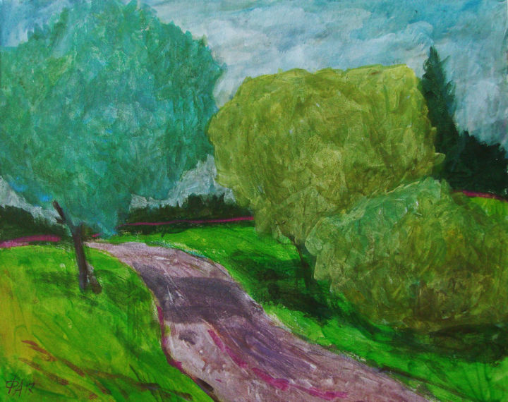 Картина под названием "Три дерева" - Алексей Филиппов, Подлинное произведение искусства