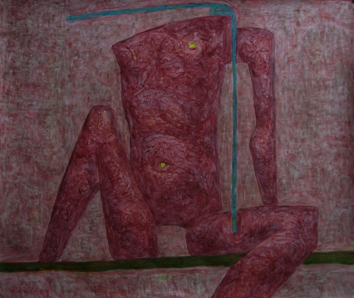 Картина под названием "Розовая фигура" - Алексей Филиппов, Подлинное произведение искусства