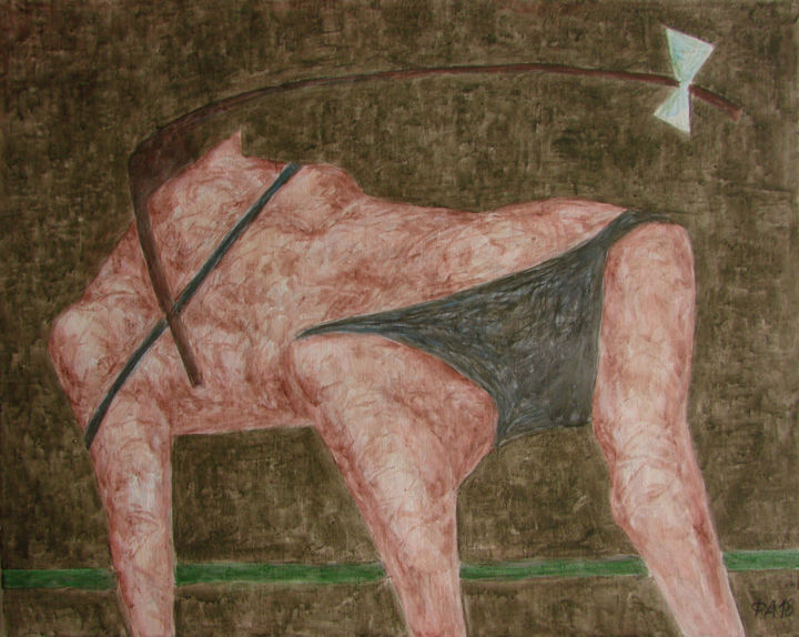 Painting titled "Розовая фигура" by Aleksei Filippov, Original Artwork