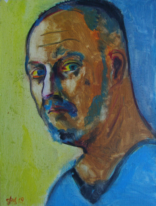 Painting titled "Мужской портрет" by Aleksei Filippov, Original Artwork