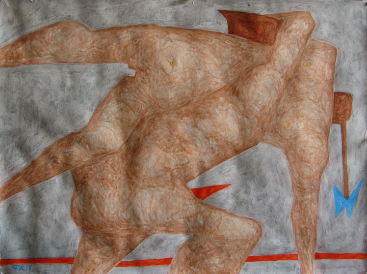 Картина под названием "Похищение сабинянки" - Алексей Филиппов, Подлинное произведение искусства, Акрил
