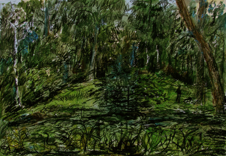 「Деревья в Лесотехни…」というタイトルの絵画 Алексей Филипповによって, オリジナルのアートワーク, アクリル