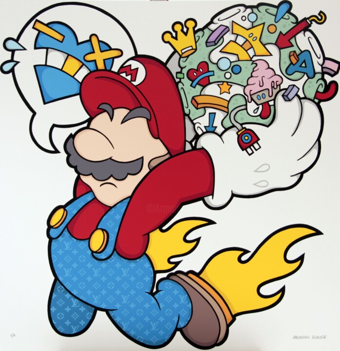 "Fashion Mario" başlıklı Baskıresim Aleandro Roncarà tarafından, Orijinal sanat, Serigrafi