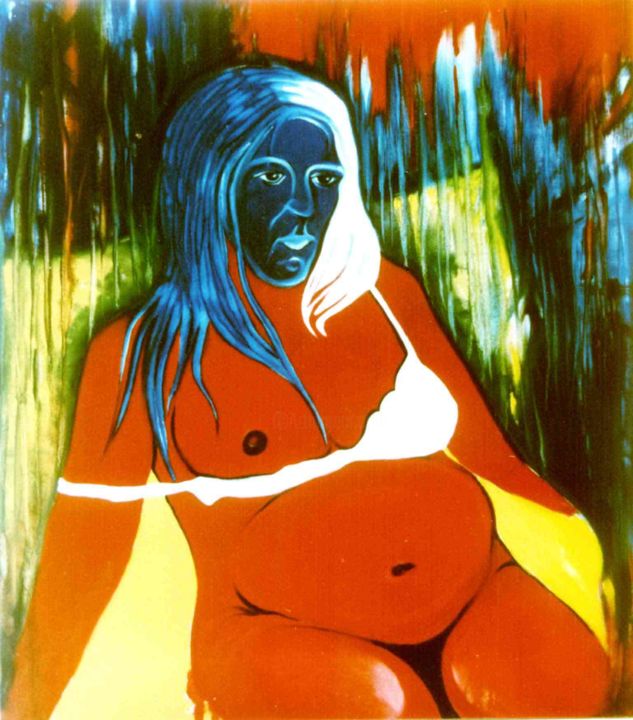 Pittura intitolato "Mujer objeto" da Alejandro Fidelio, Opera d'arte originale, Olio Montato su Pannello di legno