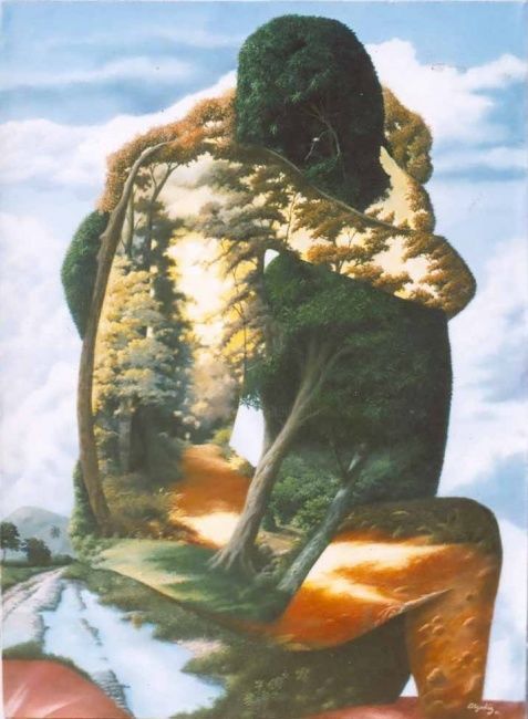 Painting titled "Lazo Natural" by Alejadiz, Original Artwork, Oil