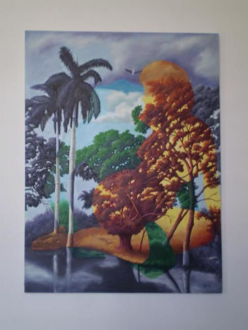 Painting titled "Meridiano erótico" by Alejadiz, Original Artwork, Oil