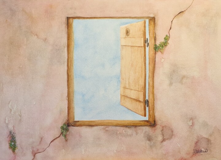 Pintura titulada "Abrir" por Alejandra Valeiro, Obra de arte original, Acuarela