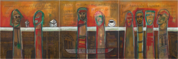 Malerei mit dem Titel "Un muro para espera…" von Alejandro Alexis García Núñez, Original-Kunstwerk, Acryl