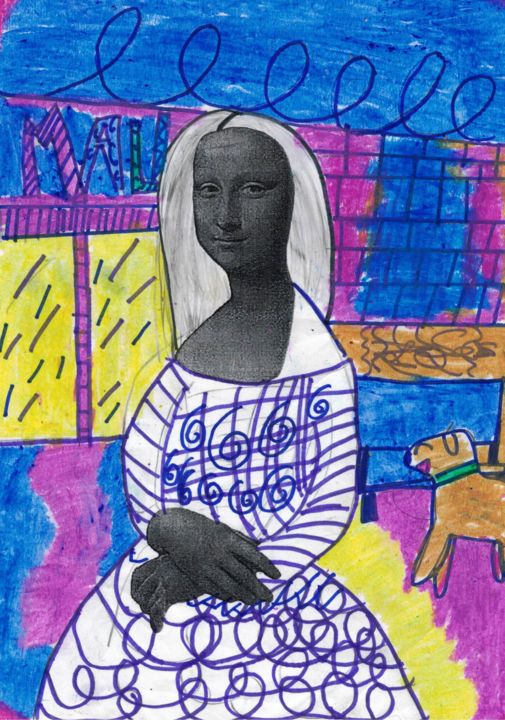 Drawing titled "La Mona Lisa" by Alejandro Castillo, Original Artwork, Marker