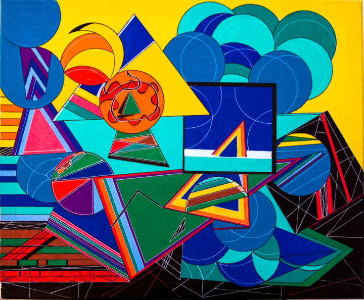Painting titled "geometrica-pars1.jpg" by Alejandro, Original Artwork, Acrylic
