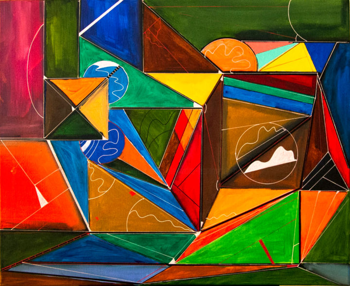 Painting titled "Pravim caos" by Alejandro, Original Artwork, Acrylic