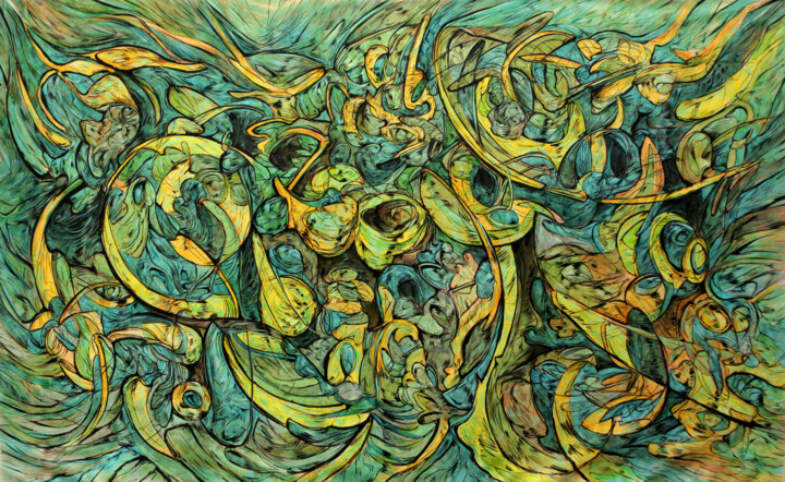 Pintura titulada ""Painting Number On…" por Alejandro Mendez, Obra de arte original, Acrílico
