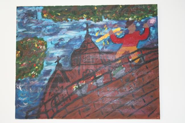 Painting titled "'Relgiousity'" by Alejandro Dalba, Original Art, Oil