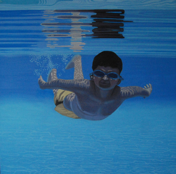 Painting titled "la-piscina.jpg" by Alejandro Fajardo, Original Artwork