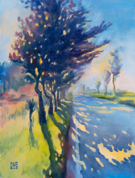 Картина под названием "Sunny morning" - Alek Tretiak, Подлинное произведение искусства, Масло Установлен на Деревянная рама…