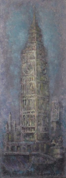 Painting titled "Big Ben" by Natalieverve, Original Art, Oil