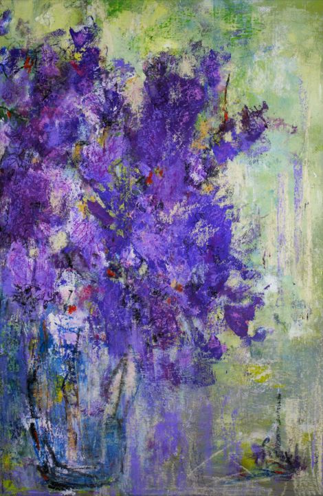 Painting titled "Lilac" by Alexandra Kraeva, Original Artwork, Acrylic