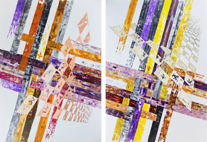 Картина под названием "Matter & Space CD D…" - Aleks Andr, Подлинное произведение искусства, Масло Установлен на Деревянная…