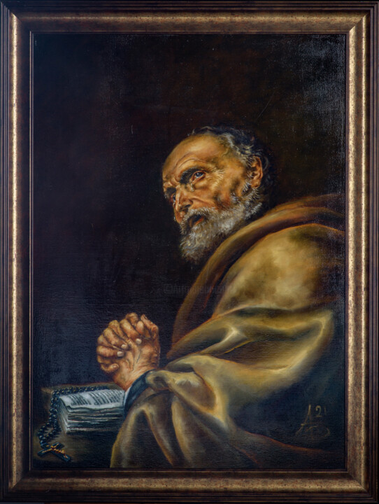 Painting titled "Откровение" by Aleks Bondar, Original Artwork, Oil Mounted on Wood Stretcher frame