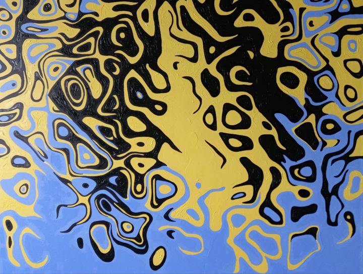 Картина под названием "Water patterns (Ref…" - Oleksandr Lekomtsev, Подлинное произведение искусства, Масло