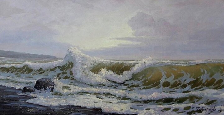 Картина под названием "Волна" - Александр Чубарев, Подлинное произведение искусства, Масло