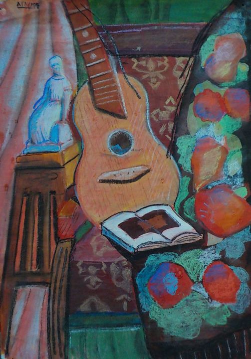 Painting titled "Still life with a g…" by Aleksandr Glukhov, Original Artwork, Pastel