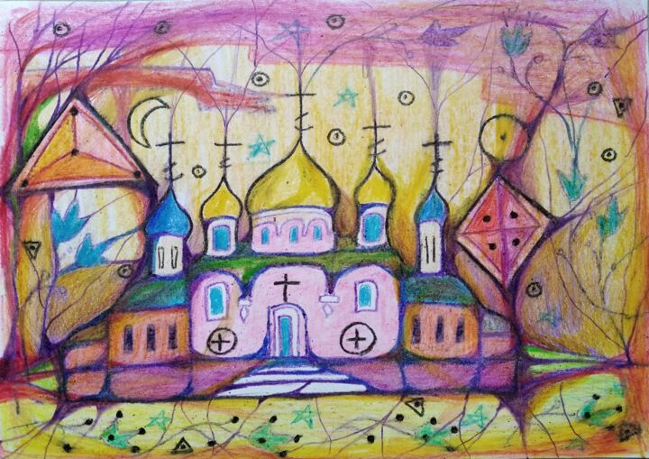 Drawing titled "Temple (second opti…" by Aleksandr Glukhov, Original Artwork, Pencil