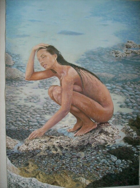 Картина под названием "купальщица" - Александр Красильников, Подлинное произведение искусства