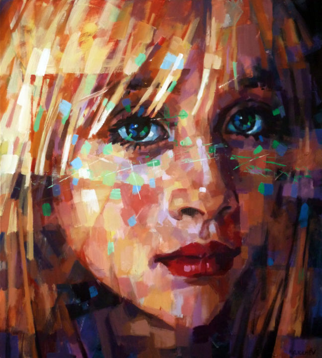 Peinture intitulée "PORTRAIT_D" par Aleksandr Ilichev, Œuvre d'art originale, Acrylique
